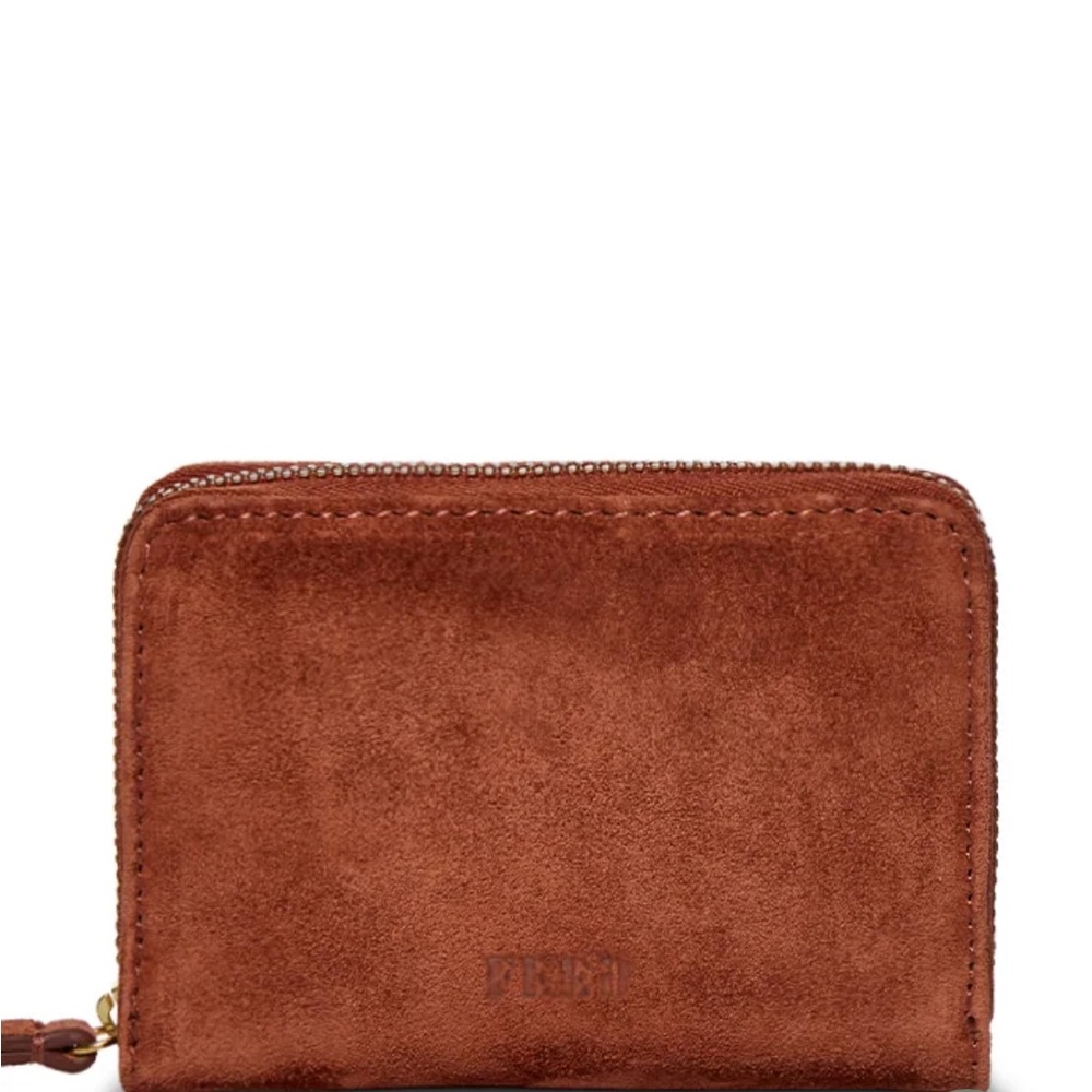 New FEED Mini Suede Wallet 3.25" H x 4.5" Cilegio Suede Embossed FEED logo